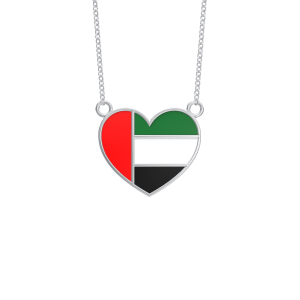 UAE Heart Enamel Necklace